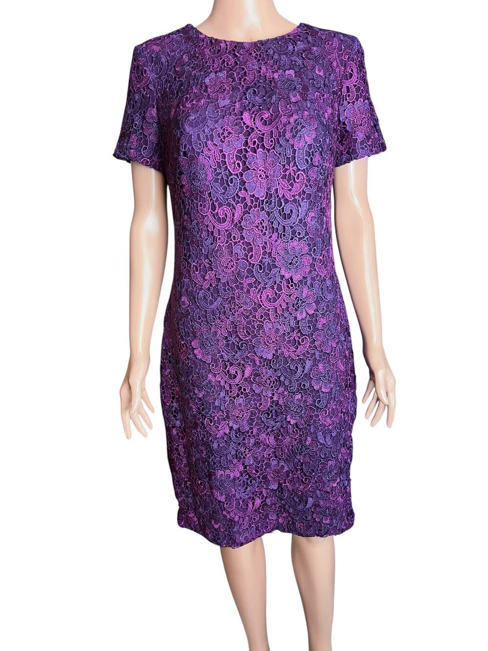 Lauren Ralph Lauren Lace Dress 8 Purple/Magenta Cottagecore Date Night Preppy